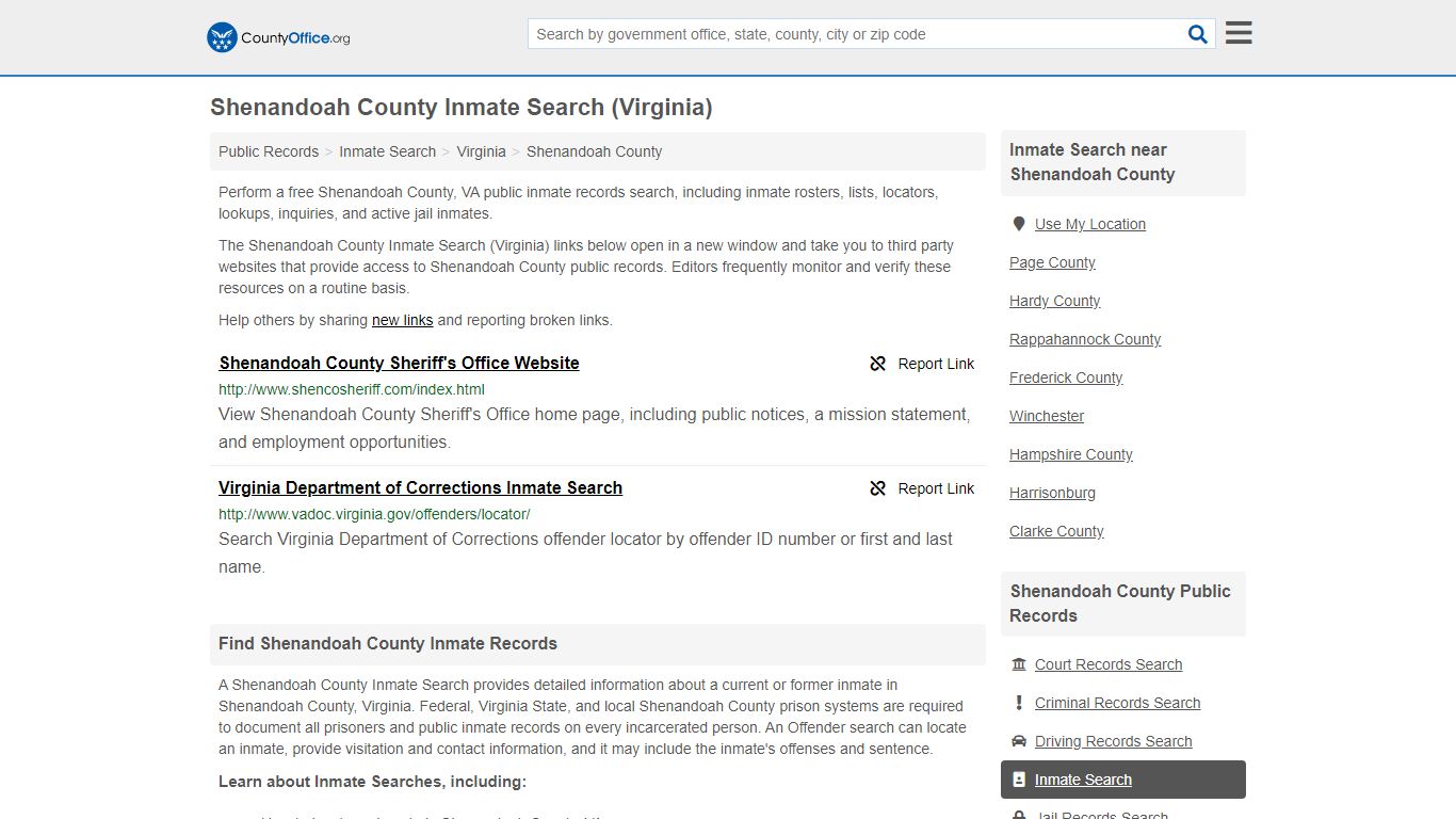 Inmate Search - Shenandoah County, VA (Inmate Rosters ...