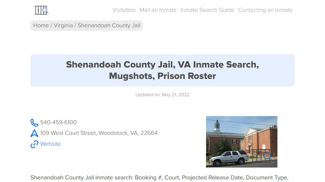 Shenandoah County Jail, VA Inmate Search, Mugshots, Prison ...